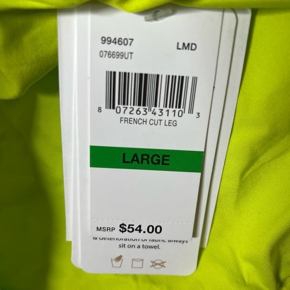 NWT Becca neon green high French cut bikini swim bottoms Large free shipping - Picture 8 of 8